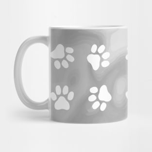 PUPPY Paw Print Abstract Grey Mug